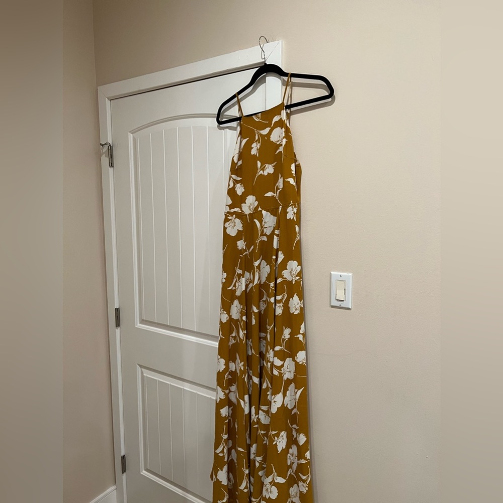 Wedding guest dress mustard yellow floral